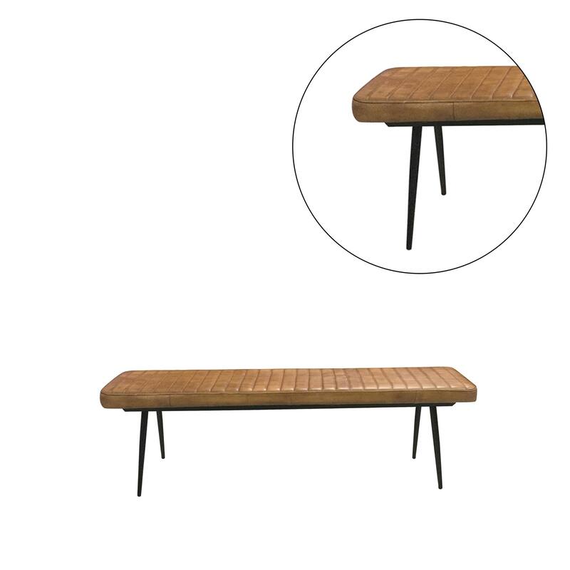 PU Dining Bench with Metal Legs