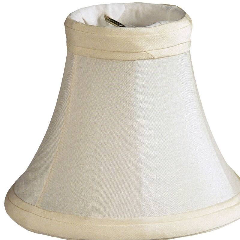 HomeRoots4" Slate Grey Premium Silk Set of 6 Chandelier Shantung Lampshades - 4
