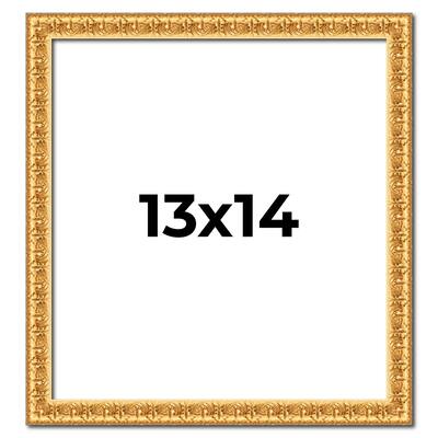 13x14 Frame Gold Real Wood Picture Frame Width 1 inches | Interior