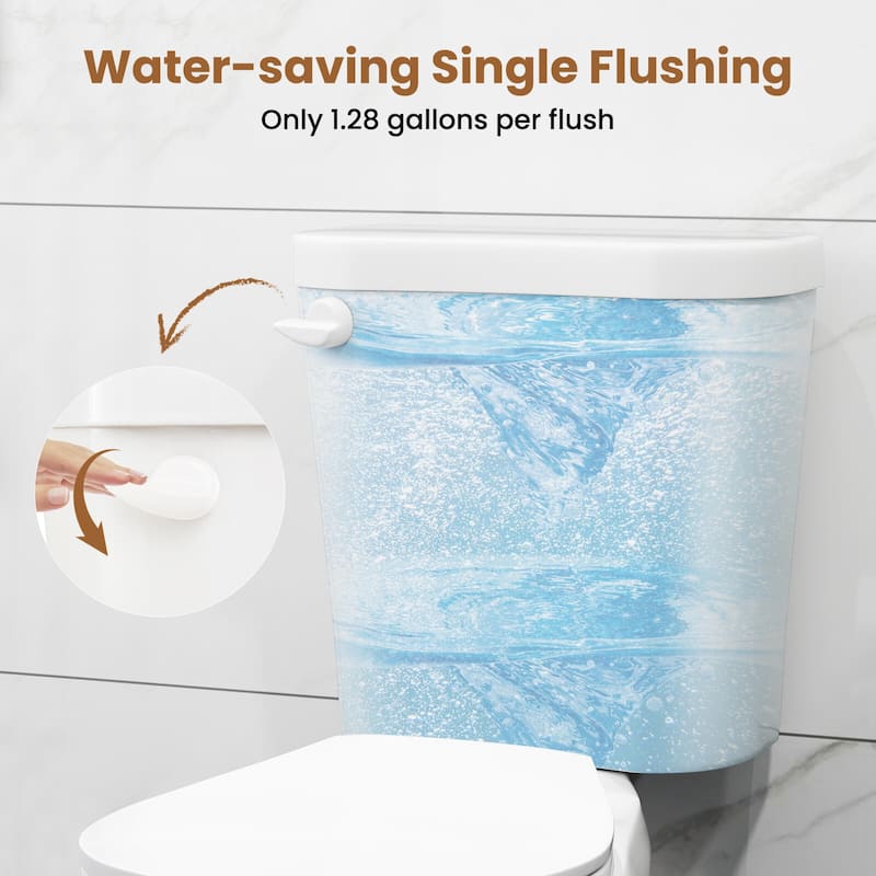 Costway Two-Piece Round Toilet Standard Toilet with 17.5" ADA Comfort - See Details