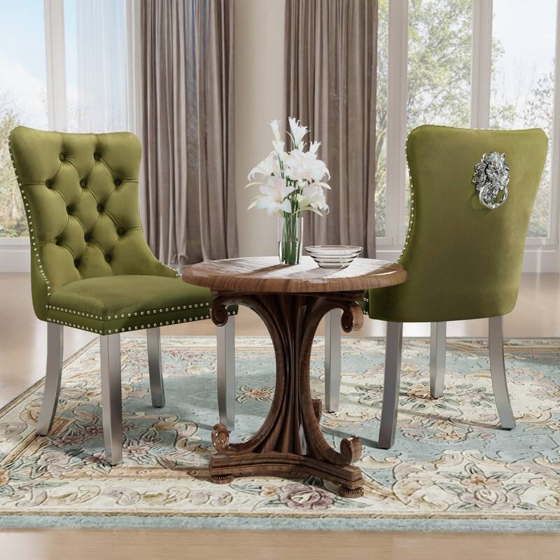 Tufted Naliheads Solid Wood Upholstered Dining Chairs Set of 8