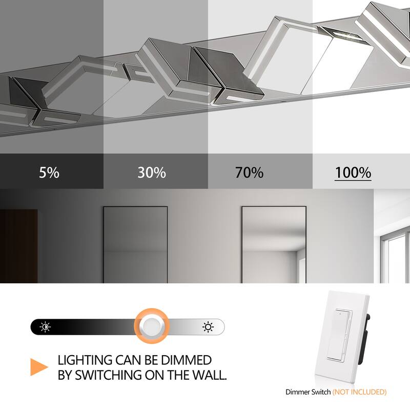 Modern LED Vanity Light, 7-Lights Wall Sconce for Bathroom and Mirror, Sleek Minimalist Design, Energy-Efficient