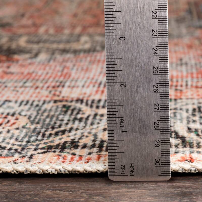 Livabliss Zakariya Vintage Medallion Machine Washable Area Rug