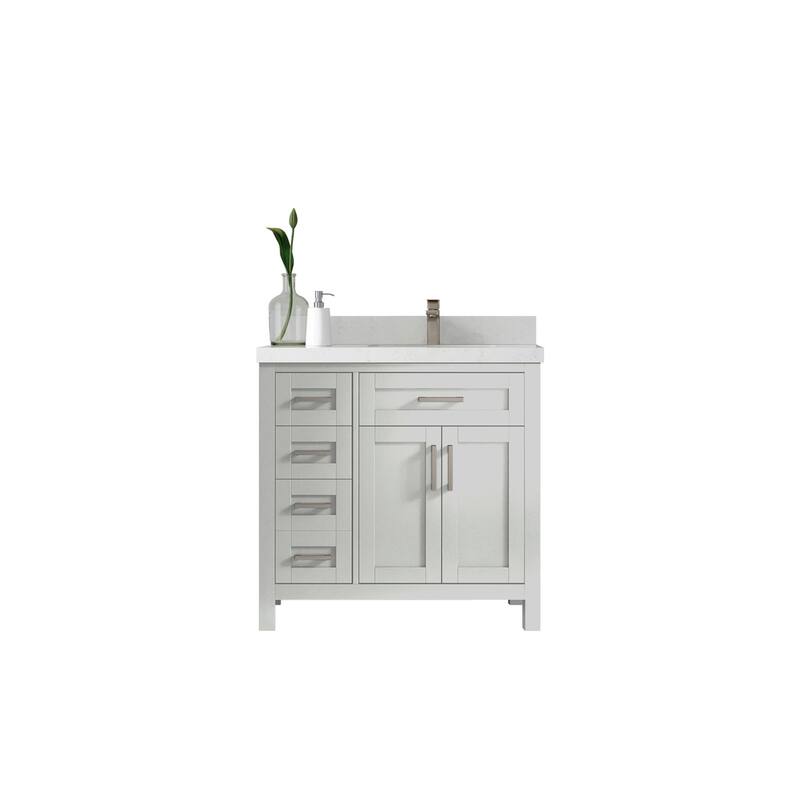 Willow Collections 36 in. W x 22 in. D Cambridge Right Offset Sink Bathroom Vanity with Countertop