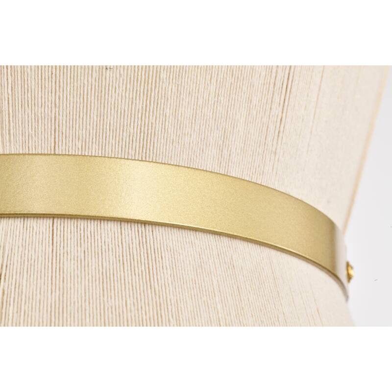 Alice 12 Inch Ivory Rope Gold Pendant with 1 Light