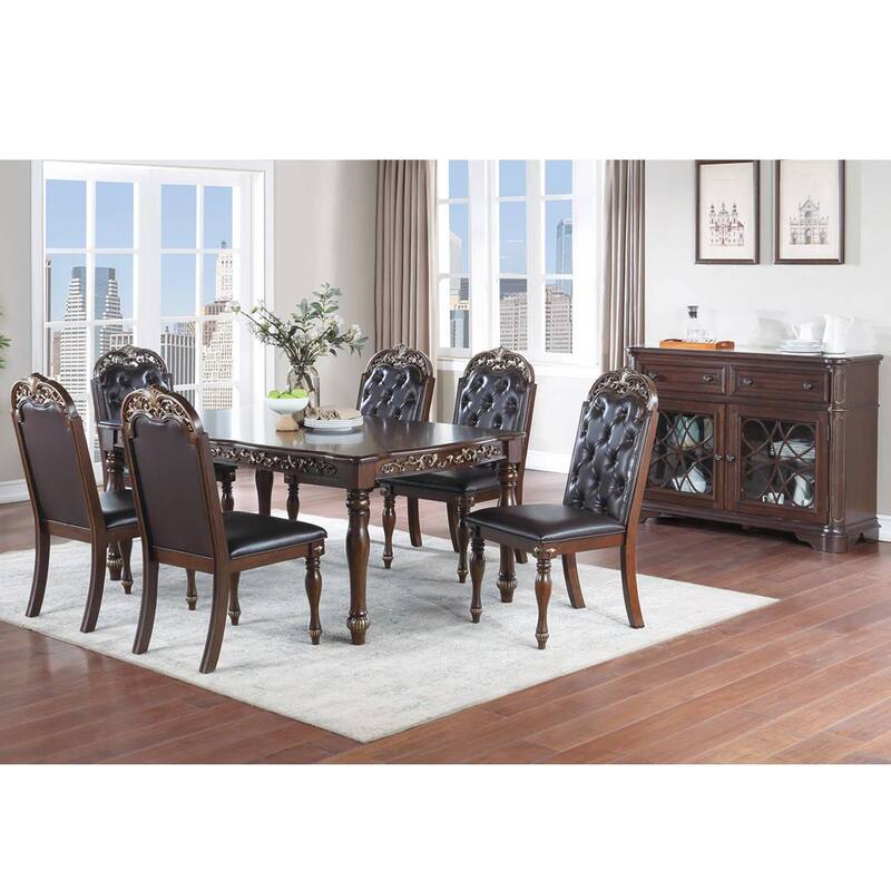 Wood Dining Server with 2 Drawers and 2 Doors