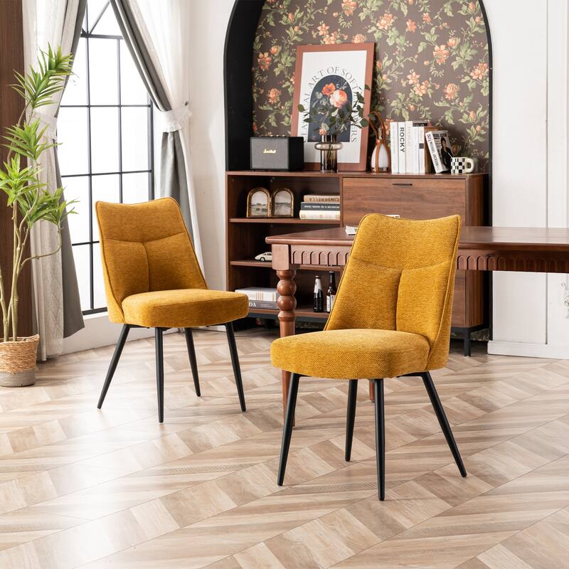 Modern Upholstered Fabric Kitchen & Dining Room Chairs Set of 2