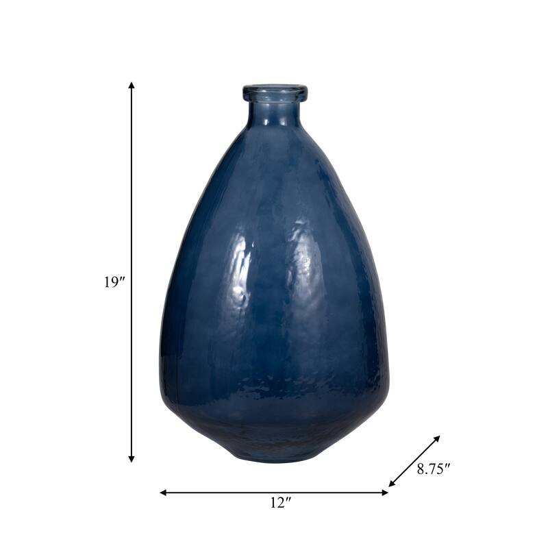Sagebrook Home Glass Blue Solid Round Balloon Vase