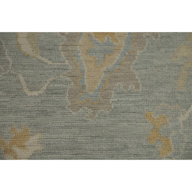 All-Over Gray Floral Oushak Vegetable Dye Area Rug, Floral geometric Carpet - 9' 11'' X 8' 3''