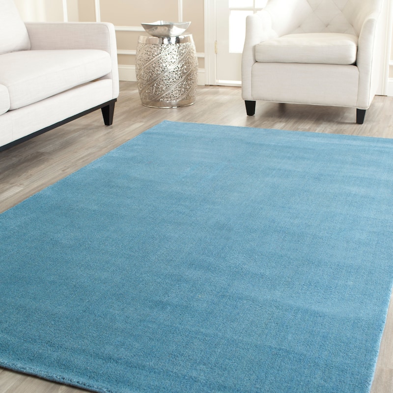 SAFAVIEH Handmade Himalaya Kaley Solid Wool Rug - 10' x 14' - Blue