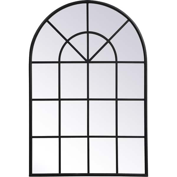 slide 1 of 1, Elegant Lighting Motif 47-1/4" x 31-1/2" Arched Beveled Metal Framed Black