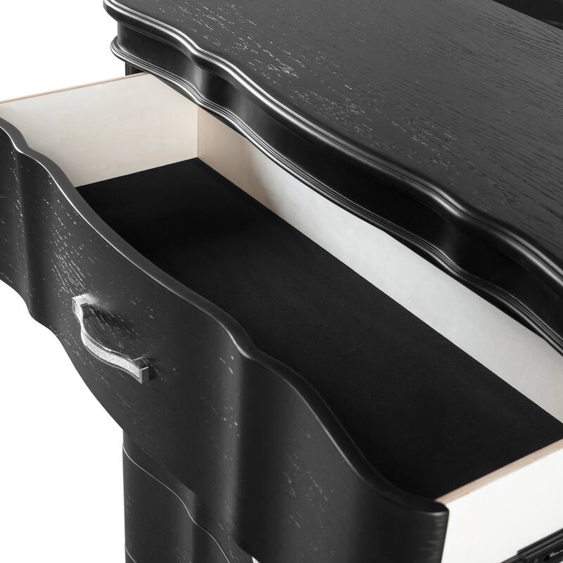 Furniture of America Seabliss Glam 3-Piece Black Solid Wood Panel Bedroom Set