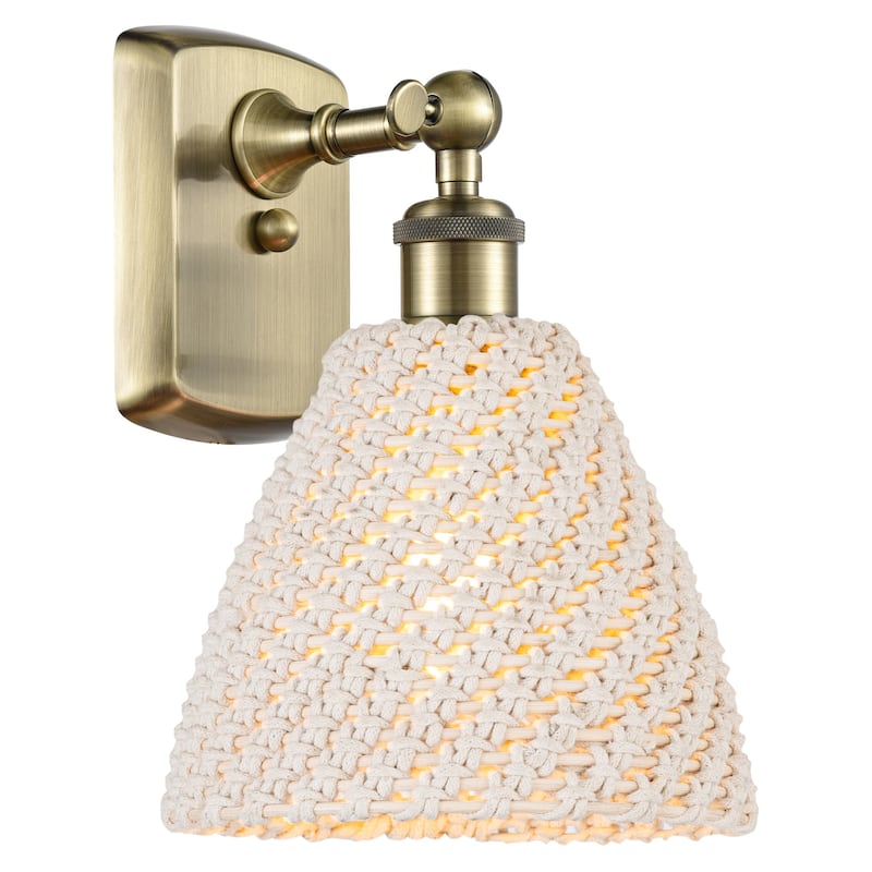 Innovations Lighting 516-1W-11-8 Bristol Natural Sconce Bristol - Antique Brass / Natural