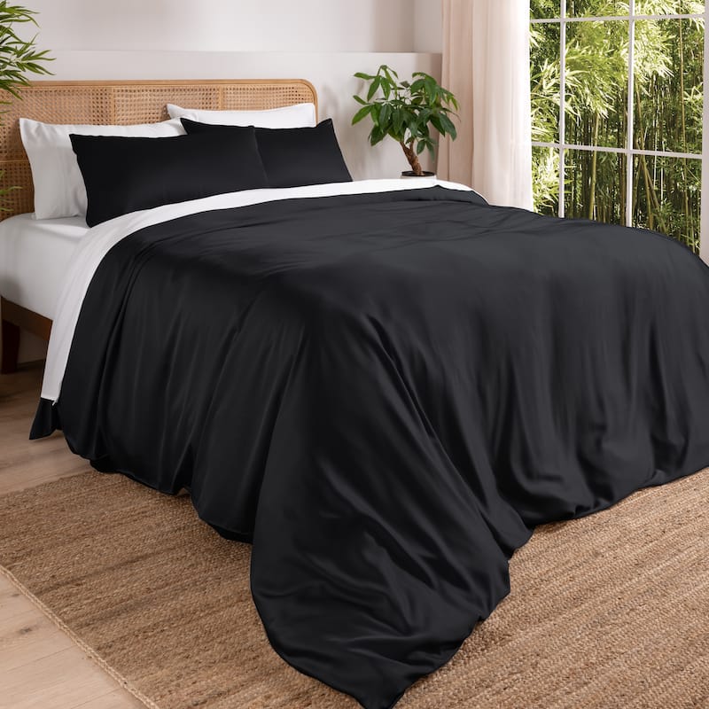 Bare Home Rayon from Bamboo Duvet Set - Full - Black