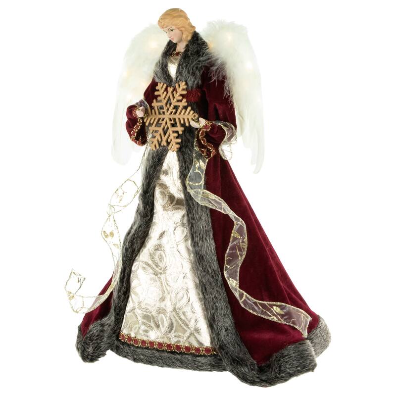 18" Lighted Angel in a Dress Christmas Tree Topper - Warm White Lights