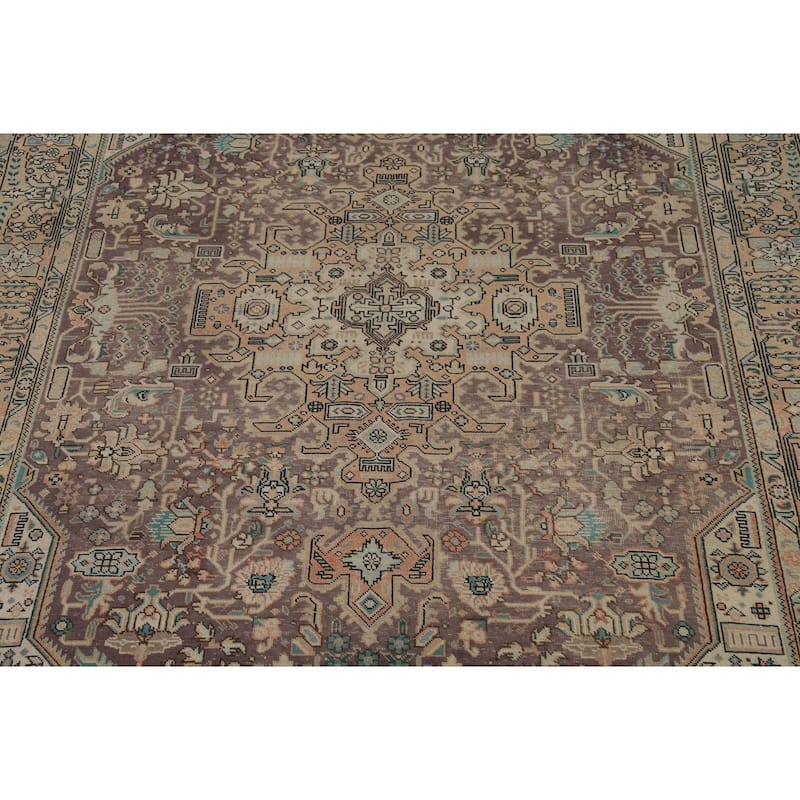 Tabriz Persian Vintage Area Rug Living Room Handmade Wool Carpet - 6'7" x 9'6"