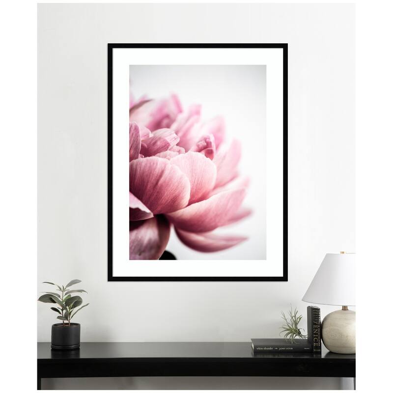 Kate and Laurel Pink Peony No1 by Mareike Bohmer Framed Wall Art Print