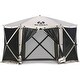 preview thumbnail 1 of 9, Mcombo 6-Sided Gazebo Portable Pop Up Tent Canopy, Shelter Hub Screen Tent for Outdoor Party (6-8 Persons), 1024-6PC Tan