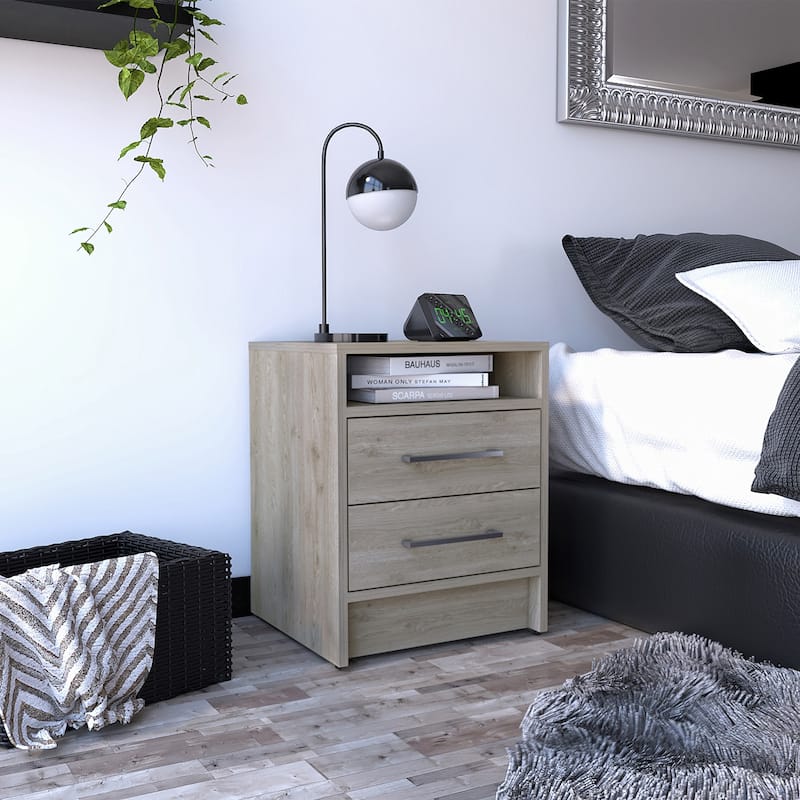 Superior Top Nightstand with Two Drawers