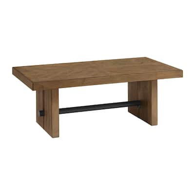 Landmark Cocktail Table with 2 Legs, Weathered Oak