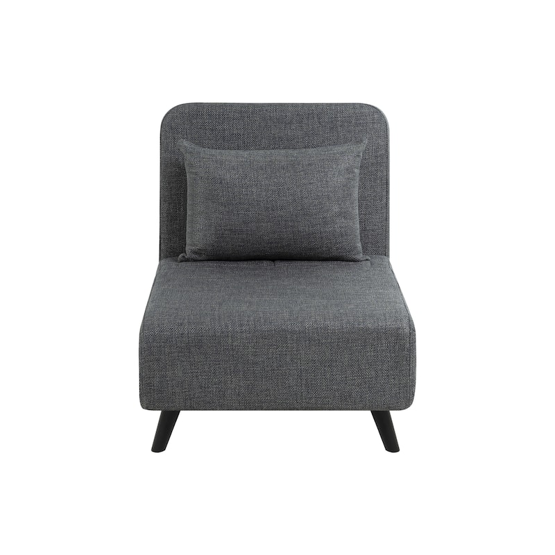 Convertible Chair Bed Accent Chair Foldable Linen Chaise Lounge Grey Sofa Bed with Adjustable Backrest