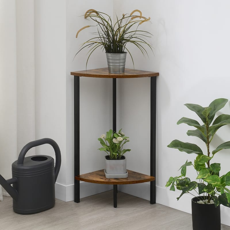 Convenience Concepts Graystone 31 inch 2 Tier Corner Plant Stand