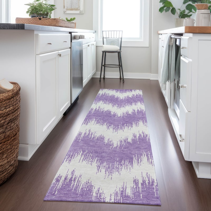 Machine Washable Indoor/ Outdoor Chantille Chevron Modern Rug