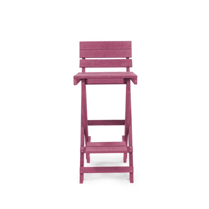 Key West Fully Assembled All-Weather Recycled HDPE Outdoor Folding Bar Stool