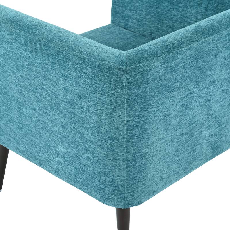Modern Fabric Accent Chair with Wood Legs