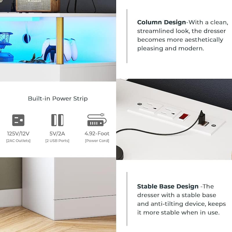 Dresser Bedroom Drawers Dressers Chests of Drawers Charging Station