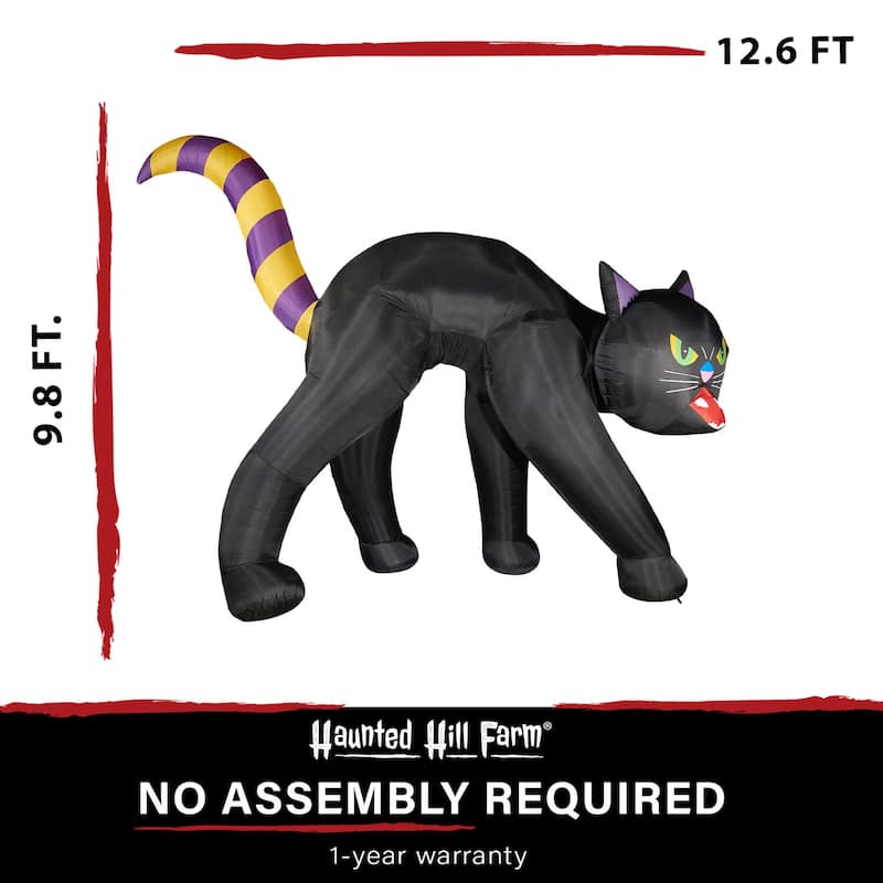 Haunted Hill Farm 9.8-Ft. Tall Inflatable Pre-Lit Black Cat