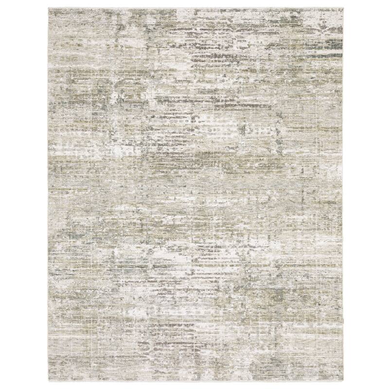 Sienna Distressed Abstract Beige/ Grey Area Rug - 2'7" x 7'7"