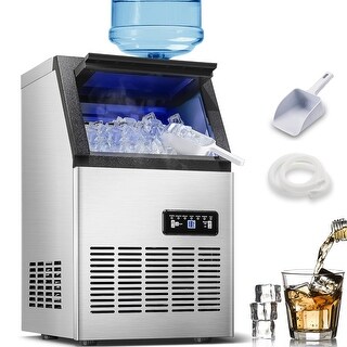 Fill Its Types Ice Machine Commercial Ice Maker Machine 110LBS/24H Stainless Steel Freestanding ...