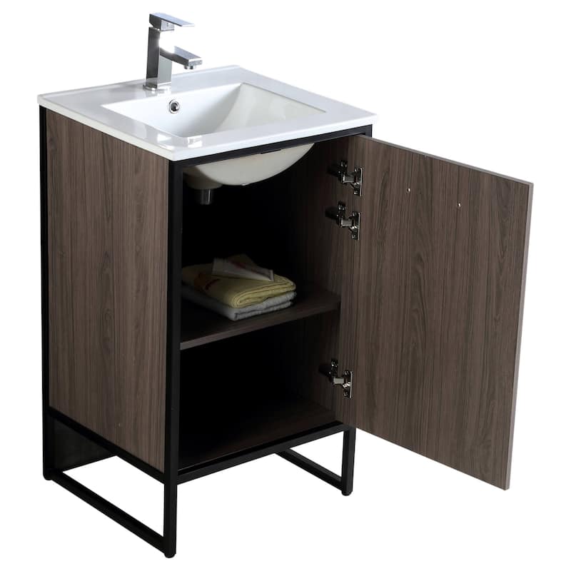 Vdara 24" Silver Gray Bathroom Vanity Cabinet Set