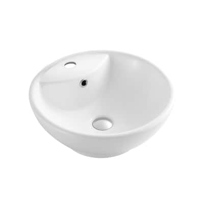 SAFAVIEH Solea Kai Porcelain Ceramic Vitreous Round 20 Inch White Bathroom Vessel Sink - 19.7" x 17.7" x 7.9"