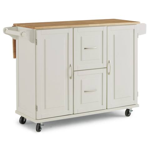 Homestyles Dolly Madison Off-White Wood Kitchen Cart - 45" x 17" x 36"
