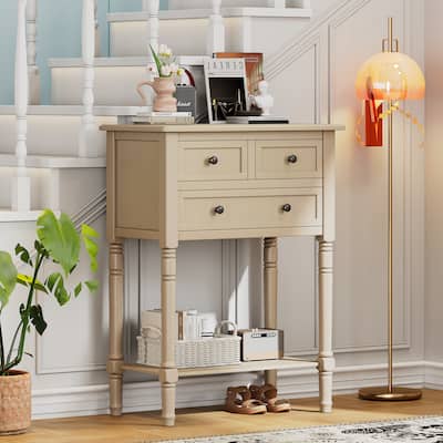 Slim Console Table with Storage and Shelf, Ideal for Narrow Spaces and Organizing Essentials.