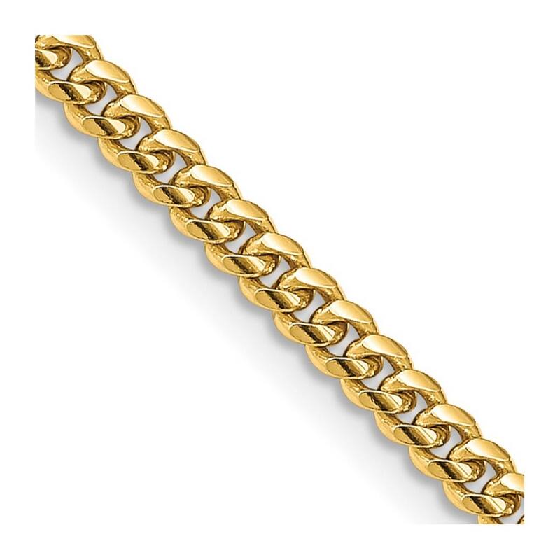 Curata 14k 3.5mm Solid Miami Curb Chain Bracelet