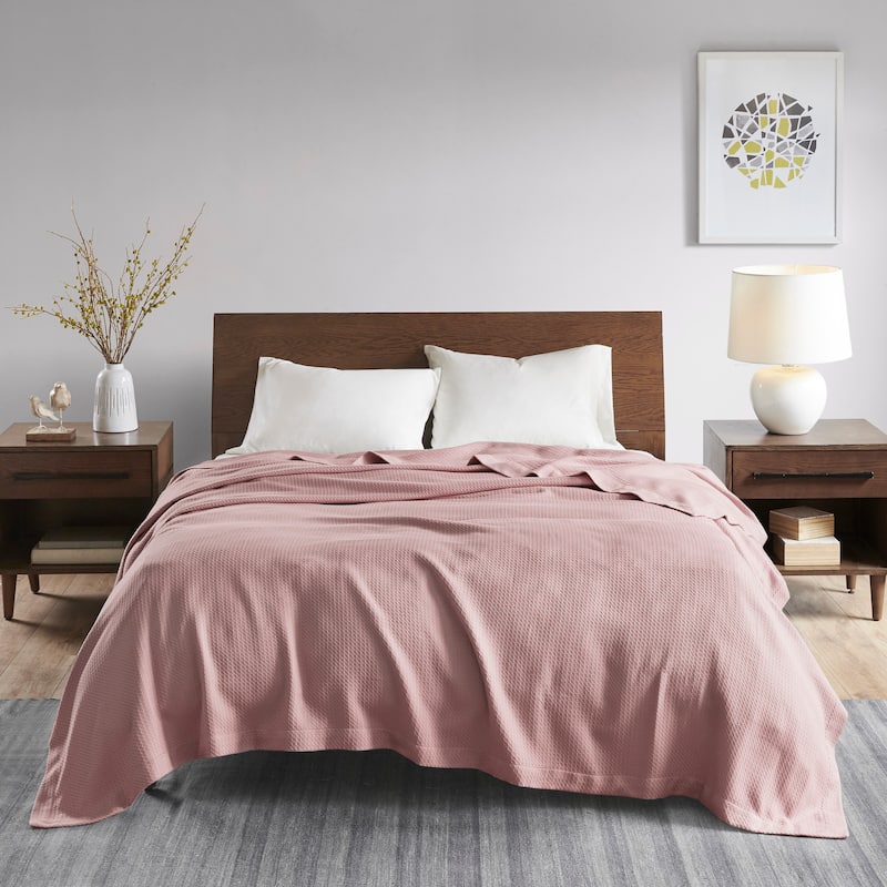 Madison Park Egyptian Cotton Solid Blanket - Twin - Rose