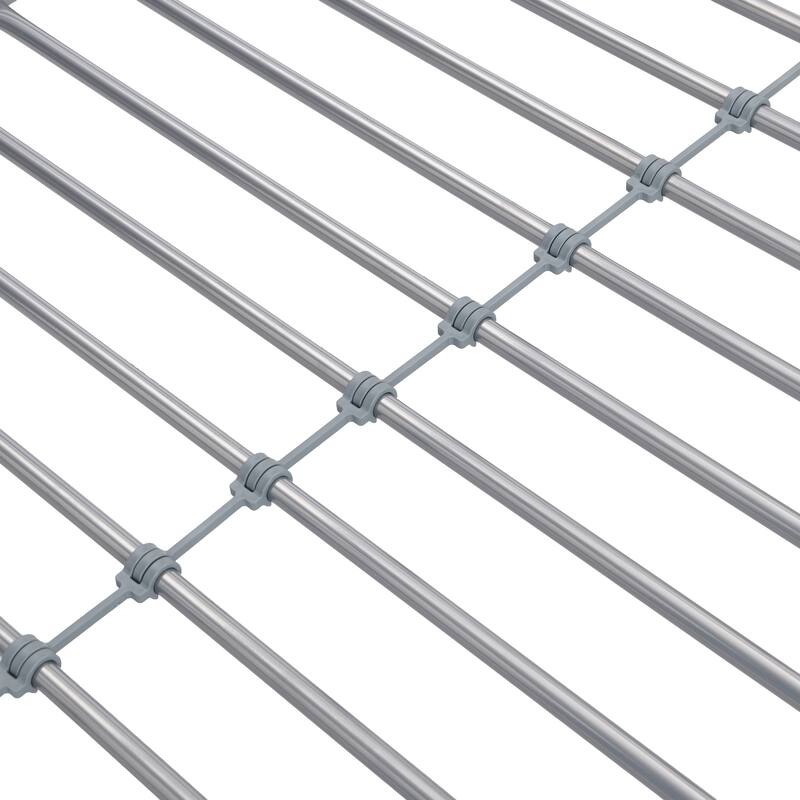 Silver Metal Bunk Bed with Trundle, Space-Saving, Sturdy Steel Frame, Easy Assembly, No Box Spring Needed