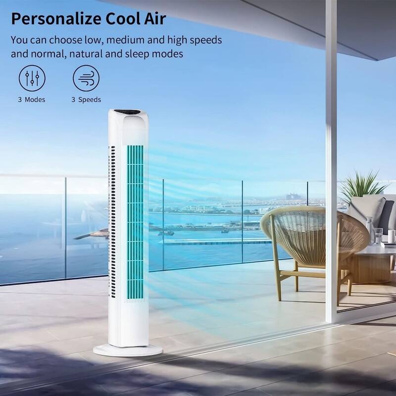 Oscillating Tower Fan with Remote, Electric Standing Tower Fan Floor Fan