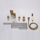 preview thumbnail 4 of 2, Waterfall Tub Filler Bathtub Faucet brushed gold 5-Hole 3-Handle Solid Brass Bathroom Bath Tub Faucets - 9'6" x 13'6"