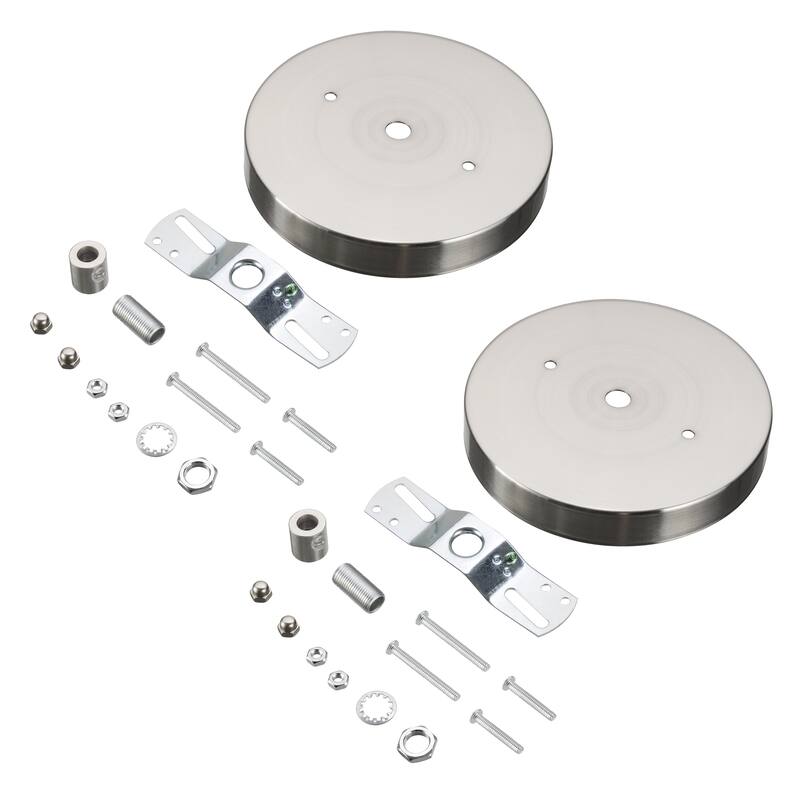 Aspen Creative Canopy Kit Chandelier & Light Fixture Accessories, Satin Nickel, 2PK Brushed