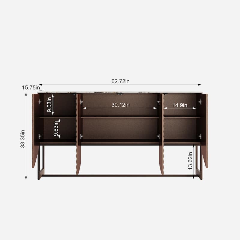 Unique 3 D wave texture sideboard