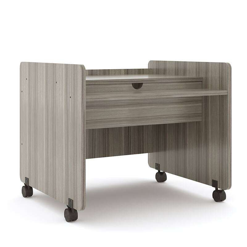 Tot Mate Laminate Mobile Desk - 30" x 27 1/2" x 26", Ready-To-Assemble - Shadow Elm Gray