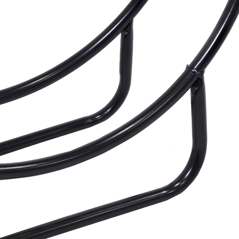 Sunnydaze Firewood Log Hoop Black Steel Easy Access Storage - Multiple Sizes
