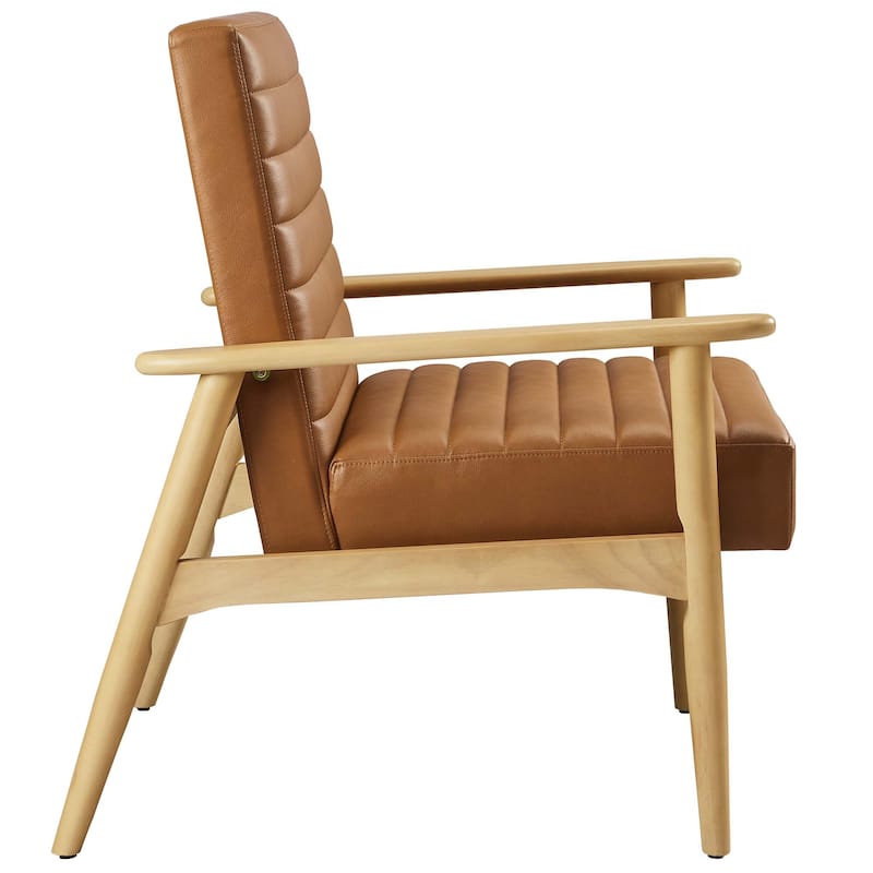 Jensen Vegan Leather Accent Chair in French Oak Tan