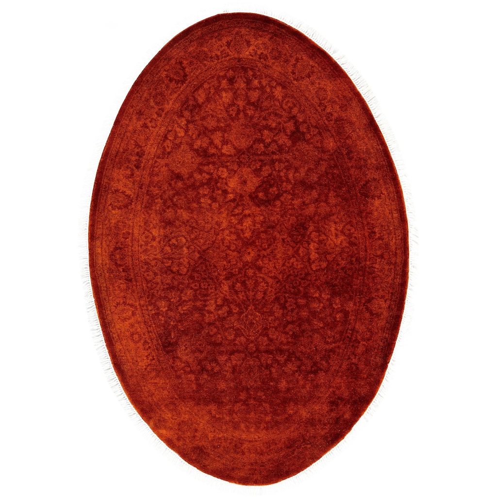 Overdyed One-of-a-Kind Hand-Knotted Area Rug - Rust - 3' 1" x 4' 7"