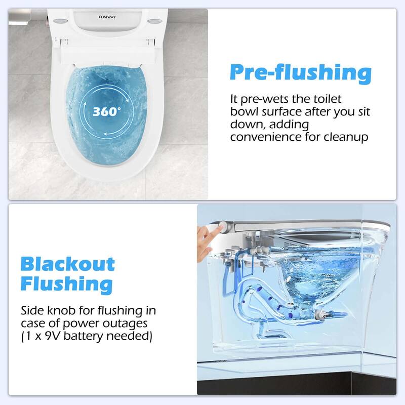Costway Smart Toilet Elongated Bidet Toilet with Adjustable Heated - See Details