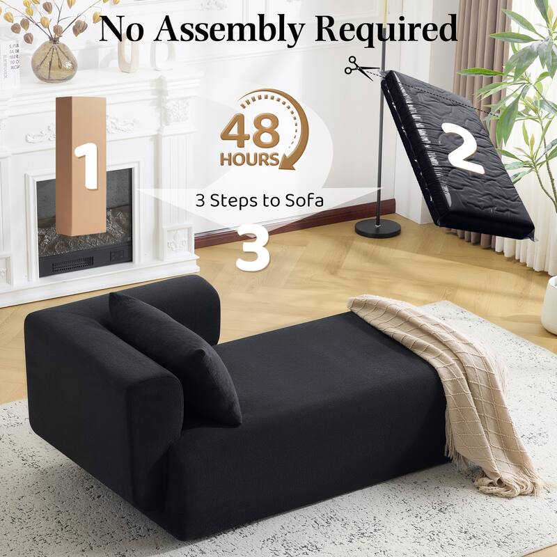 Bezseller Modern Chaise Lounge - Upholstered Sofa with Pillows for Bedroom & Living Room